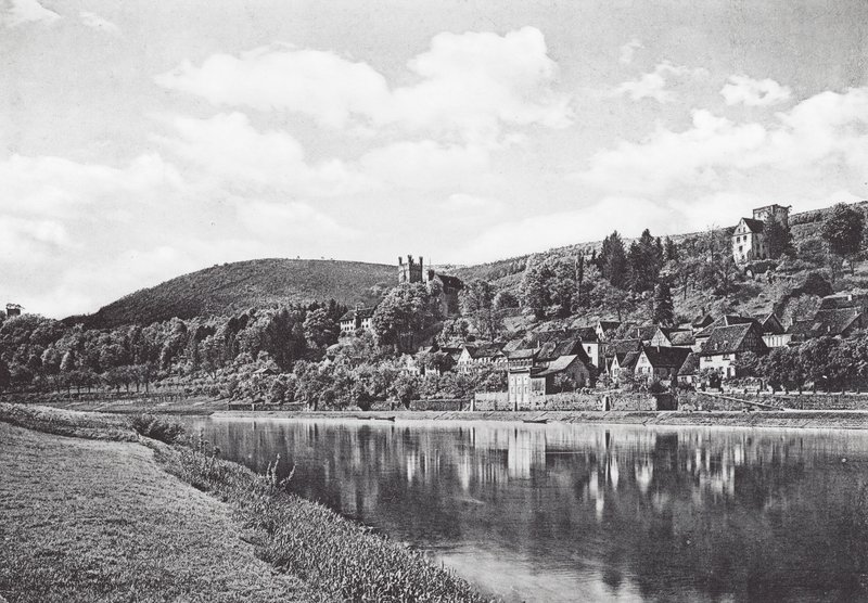 Neckarsteinach, Hesse, Alemanha (fotografia a preto e branco) de German Photographer