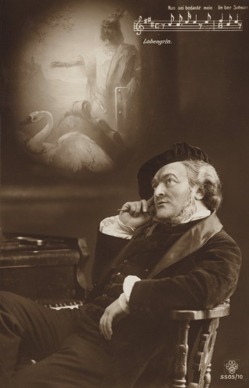 Retrato simulado de Richard Wagner (fotografia a preto e branco) de German Photographer