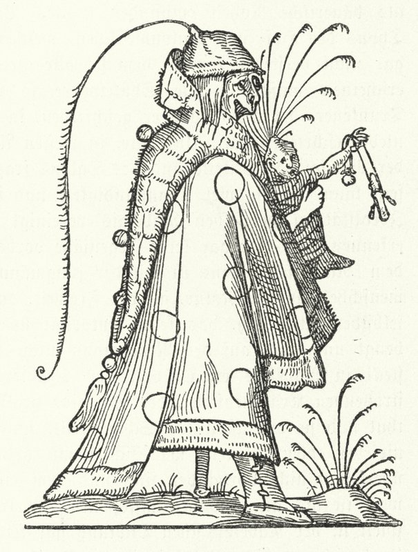 Uma personagem do livro Les Songes drolatiques de Pantagruel (Os Sonhos Cómicos de Pantagruel) de Richard Breton (gravura) de German School