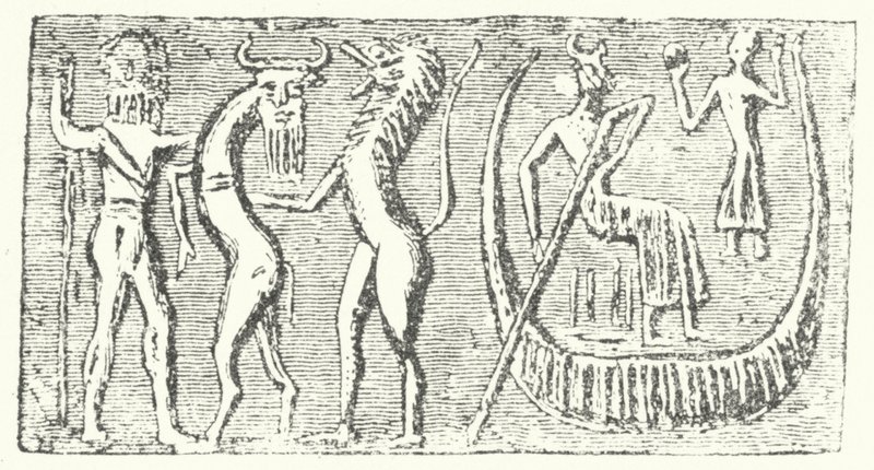 Uma representação da Grande Inundação da Epopéia de Gilgamesh de German School