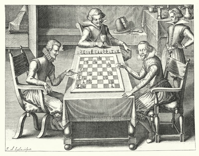 Um jogo de xadrez (gravura) de German School