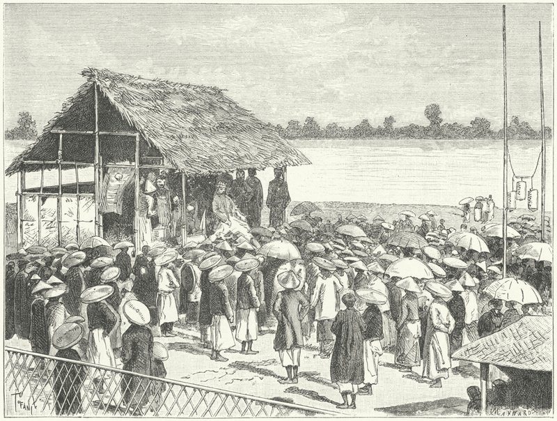 Um teatro em Annam (gravura) de German School