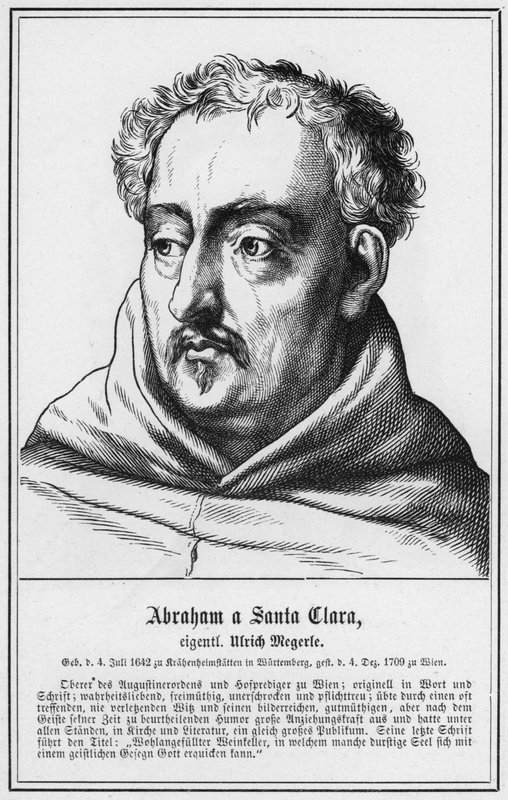 Abraham a Santa Clara, de Ulrich Megerle (gravura) de German School