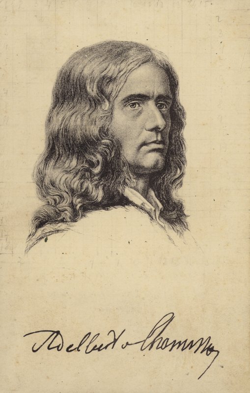 Adalberto von Chamisso (1781-1838), poeta e botânico alemão (litografia) de German School