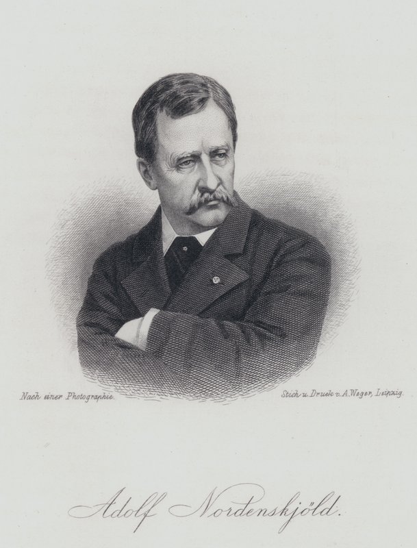 Adolf Erik Nordenskiold, geólogo finlandês, mineralogista e explorador do Ártico (gravura) de German School