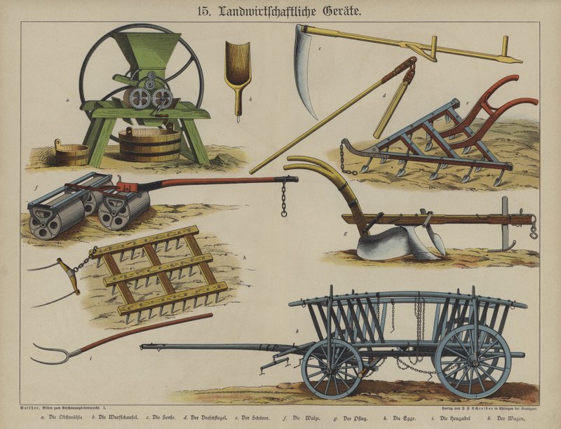 Equipamento agrícola (cor litho) de German School