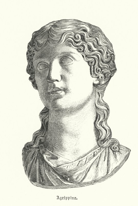 Agrippina, a anciã, esposa do general romano Germanicus e mãe do Imperador Calígula (gravura) de German School
