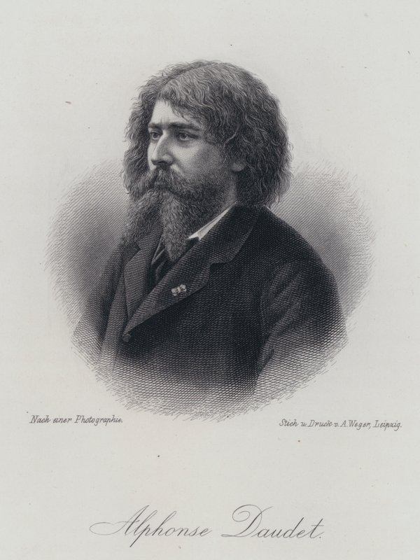 Alphonse Daudet, romancista francês (gravura) de German School