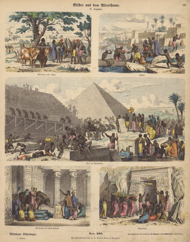 Antigo Egipto (gravura colorida) de German School