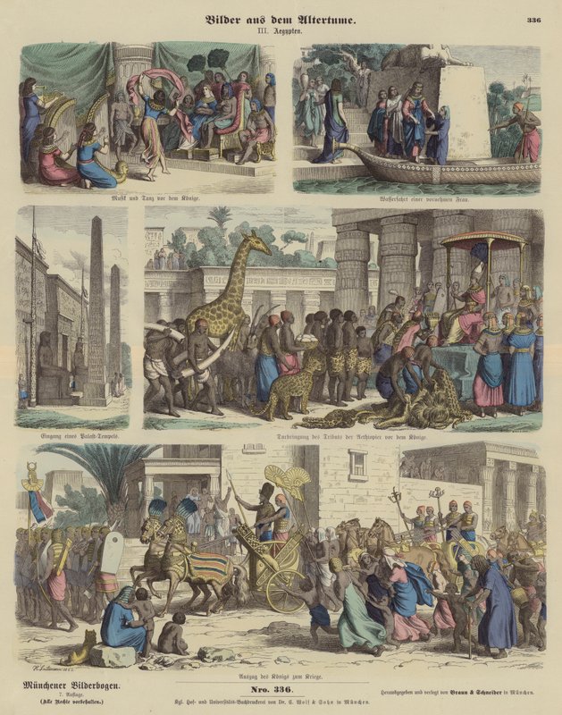 Antigo Egipto (gravura colorida) de German School