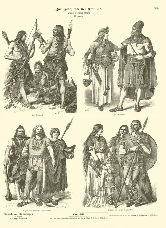Trajes germânicos antigos de German School