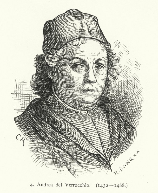 Andrea del Verrocchio, pintora, escultora e ourivesaria italiana da Renascença (gravura) de German School