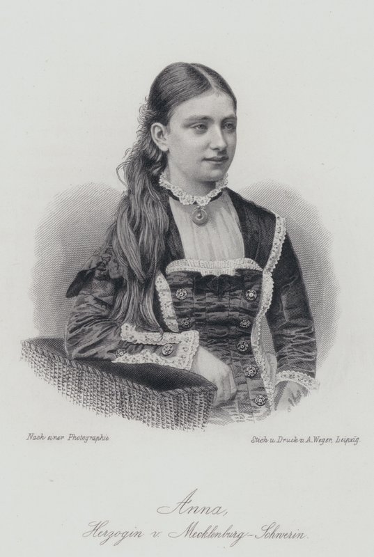 Anna, Duquesa de Mecklenburg-Schwerin (gravura) de German School
