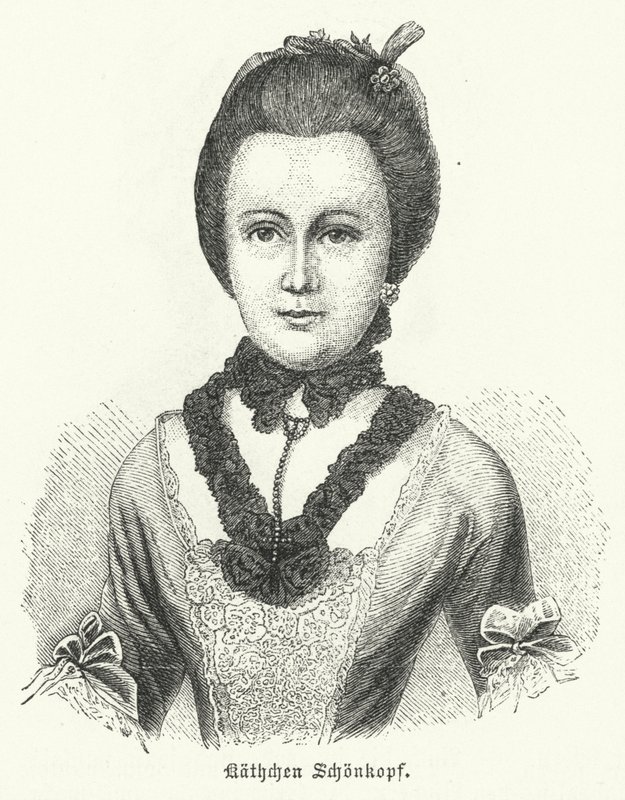 Anna Katharina Schoenkopf (1746-1810), inspiração para os poemas de amor do escritor alemão Johann Wolfgang Goethe Annettenlieder de German School