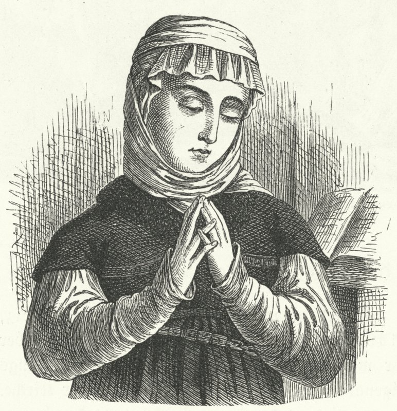 Anna Reinhard, esposa de Huldrych Zwingli, figura principal da Reforma na Suíça (gravura) de German School