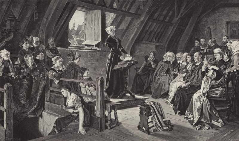 Anne Askew Pregando a Doutrina Luterana de German School