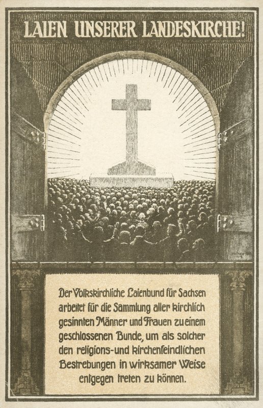 Apelo para defender as igrejas da Saxônia, Alemanha (litho) de German School