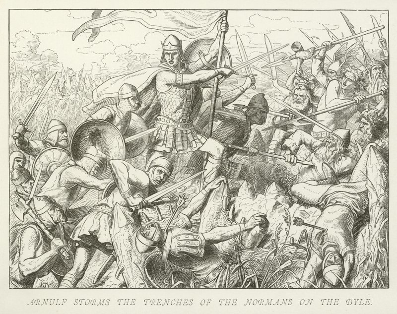 Arnulfo invade as trincheiras dos normandos no Dyle de German School