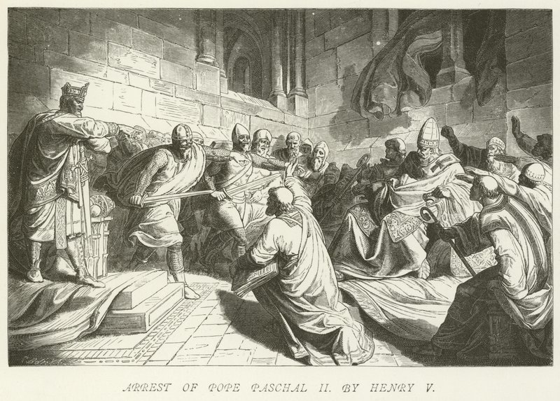 Prisão do Papa Pascoal II por Henrique V de German School