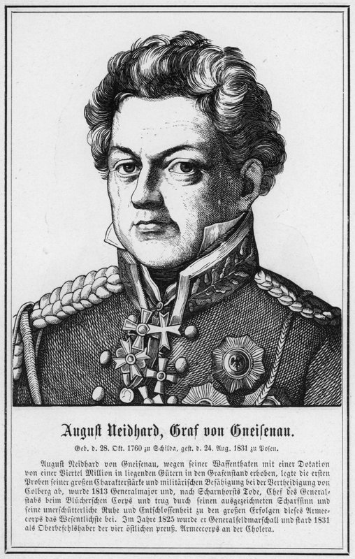 August Neidhard, Conde de Gneisenau (gravura) de German School