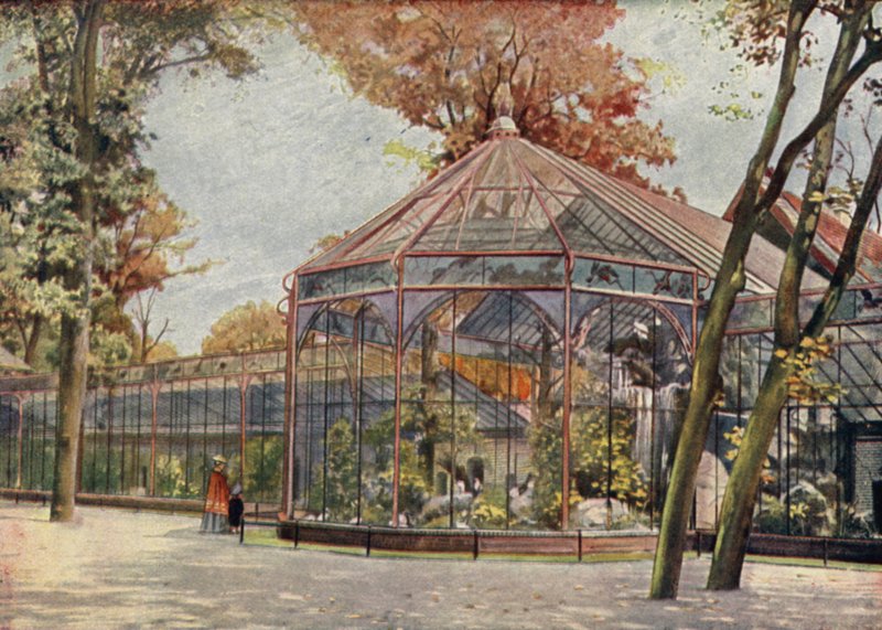 Aviário, Jardim Zoológico de Berlim, Alemanha (cor litho) de German School