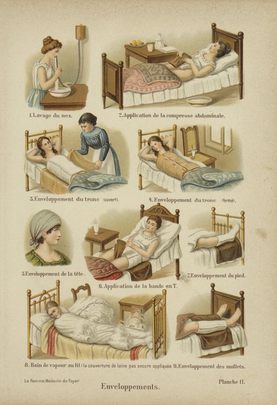 Ligaduras, envoltórios e compressas (cor litho) de German School