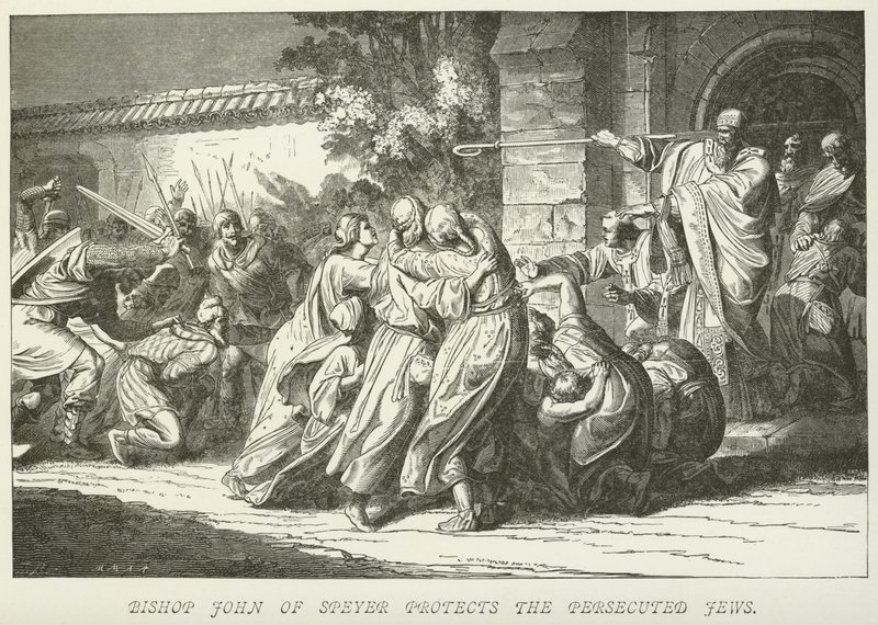 O bispo John de Speyer protege os judeus perseguidos de German School