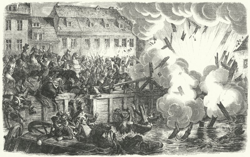 Rebentamento da Ponte Elster, Batalha de Leipzig de German School