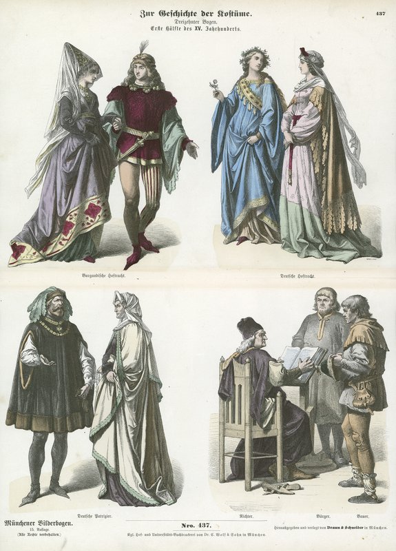 Trajes borgonheses e alemães, primeira metade do século XV de German School