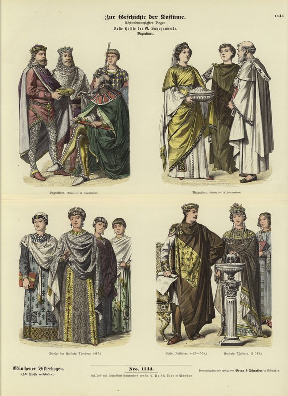 Trajes bizantinos, primeira metade do século VI de German School