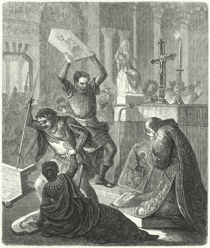 iconoclastia bizantina, século VIII (gravura) de German School