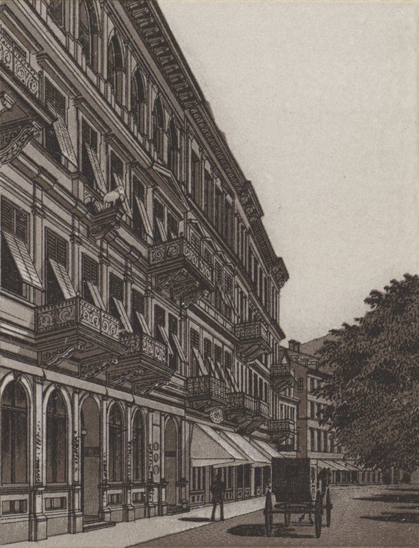 Cafe Elefant, Old Meadow (litho) de German School