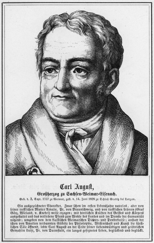 Carl August, Grão-Duque de Saxónia - Weimar-Eisenach (gravura) de German School