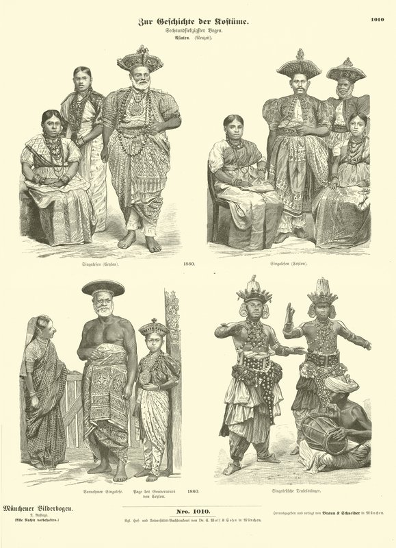 Trajes cingaleses, 1880 de German School