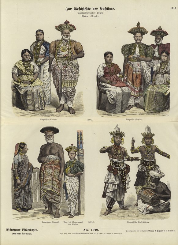 Trajes cingaleses, 1880 de German School