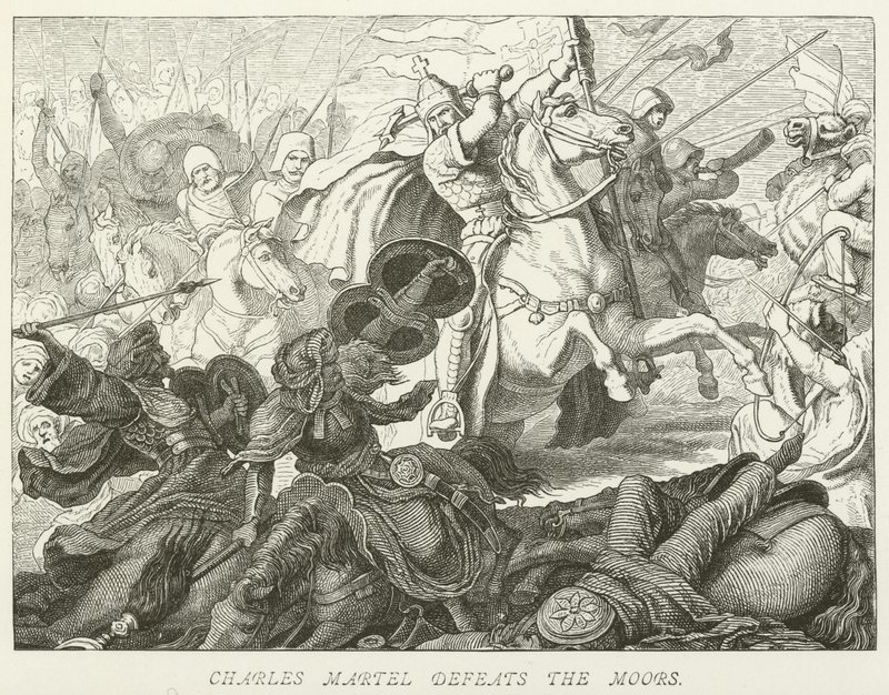 Charles Martel derrota os mouros de German School