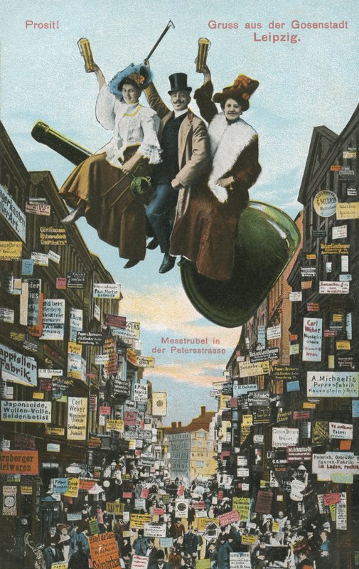Abraço! Saudações de Gosenstadt, Leipzig, Alemanha (cor litho) de German School
