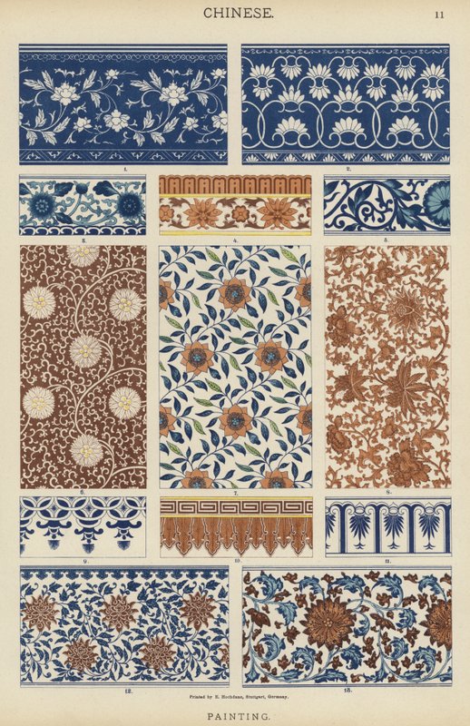 Chinês, Pintura (cor litho) de German School