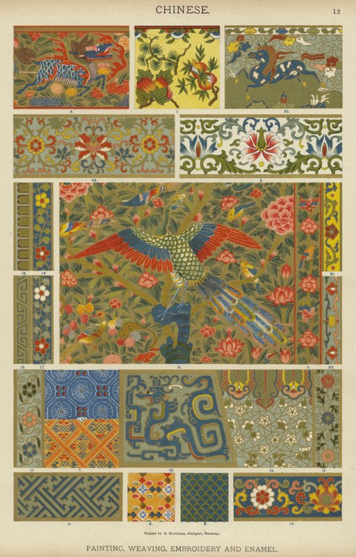 Chinês, Pintura, Tecelagem, Bordado e Esmalte de German School