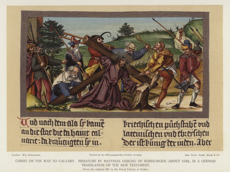 Cristo a caminho do Calvário (cor litho) de German School