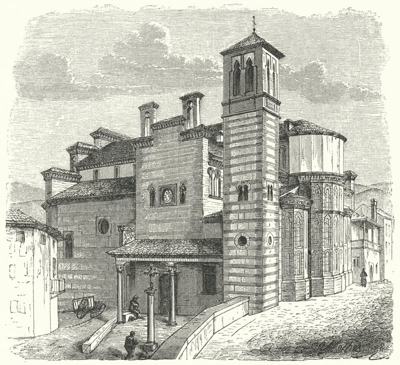 Igreja de Santiago del Arrabal, Toledo, Espanha (gravura) de German School