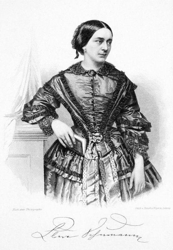 Clara Schumann, pianista e compositora alemã (litho) de German School