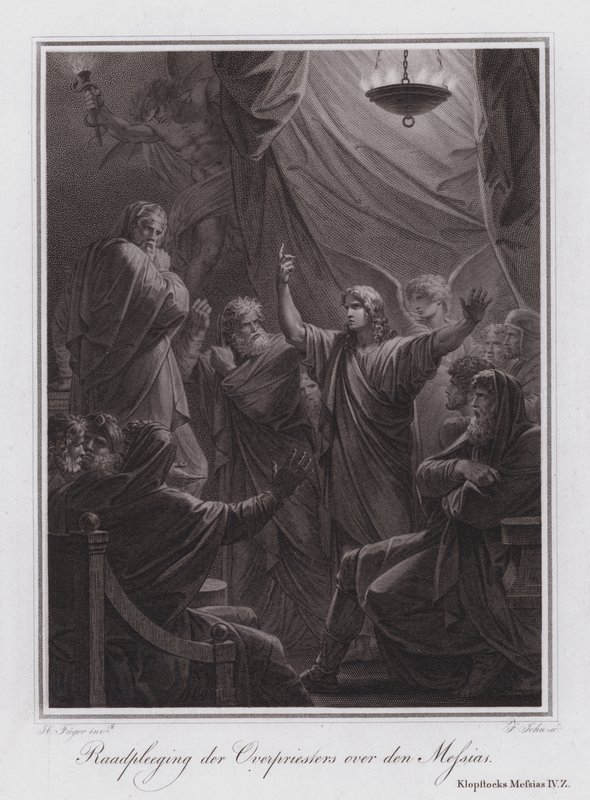 Consulta do Sumo Sacerdote sobre o Messias (gravura) de German School
