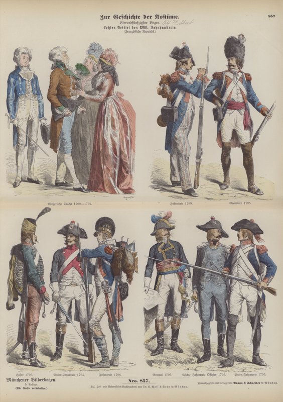 Fantasias e uniformes militares da França Republicana de German School
