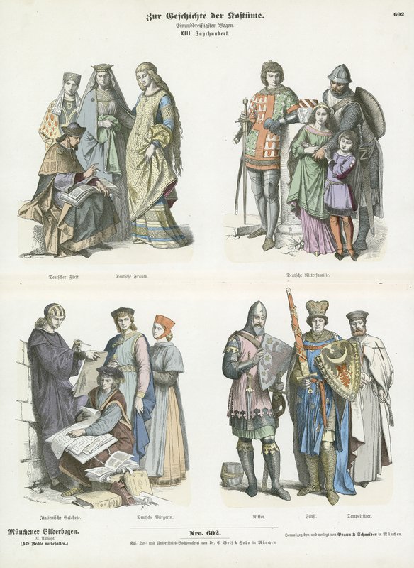 Trajes do século 13 de German School