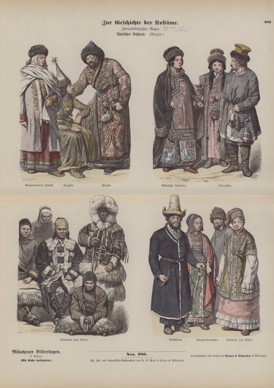 Trajes do extremo oriente russo, século XIX de German School