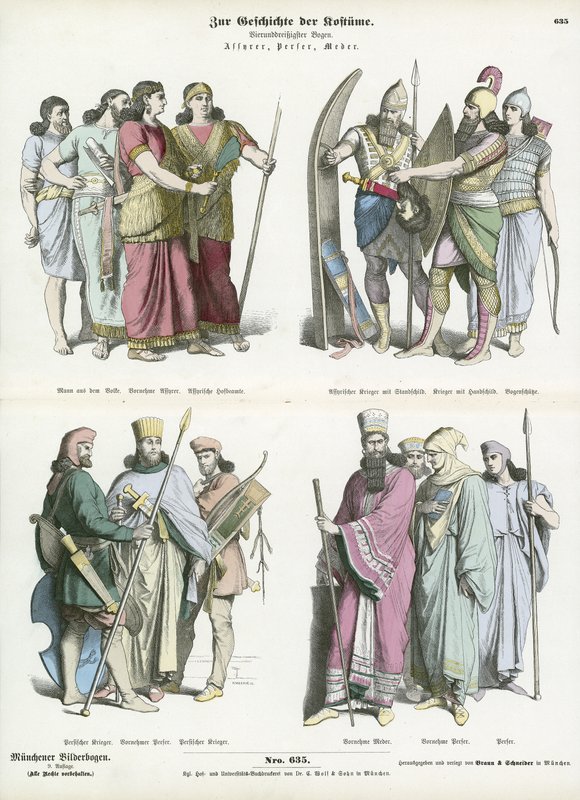 Trajes dos antigos assírios, persas e medos de German School