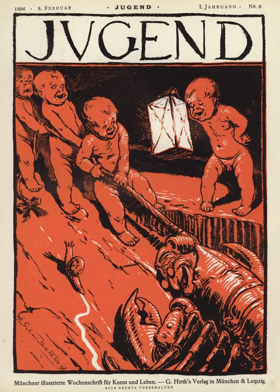 Ilustração da capa da revista Jugend de German School