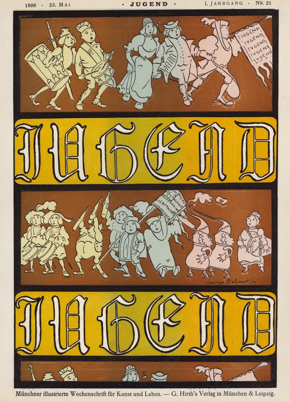 Ilustração da capa da revista Jugend, 1896 de German School
