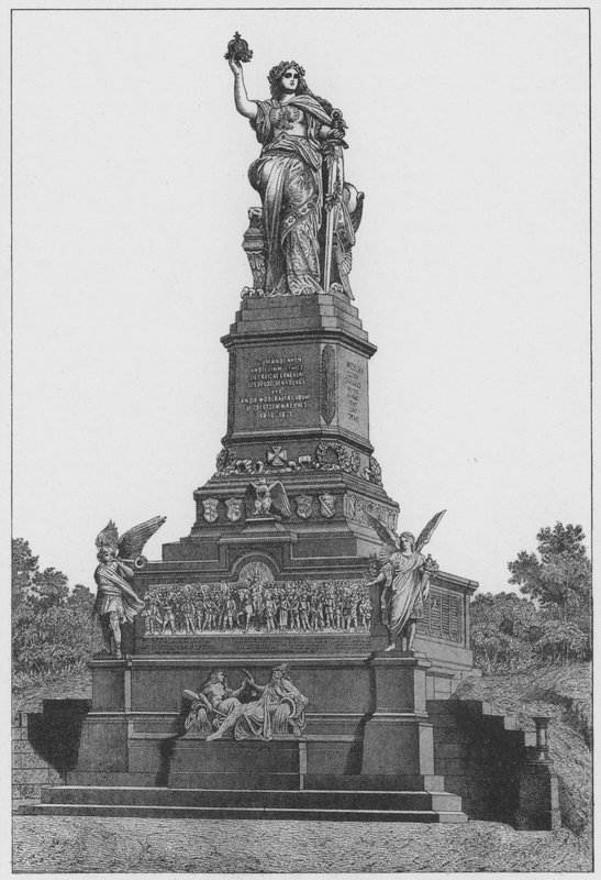 O Monumento Nacional sobre o Niederwald (gravura) de German School